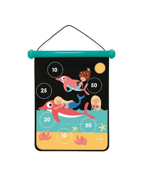 2-Sided Magnetic Scratch Target with 6 Darts Mermaid (5+ years)