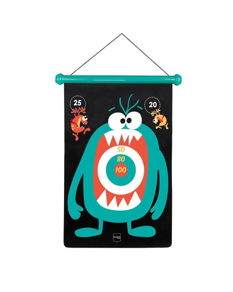 2-Sided Magnetic Scratch Target with 6 Darts Monsters (5+ years)