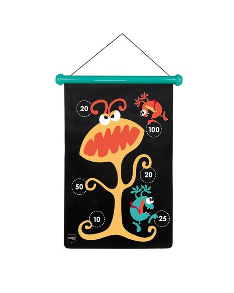 2-Sided Magnetic Scratch Target with 6 Darts Monsters (5+ years)