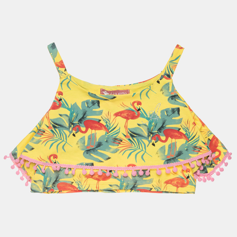 Crop top with tropical pattern (6-14 years)