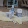 Wooden blue blocks with numbers label label (12+ months)