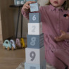 Wooden blue blocks with numbers label label (12+ months)