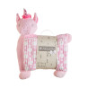 Plush animal pillow and blanket 90x75cm.