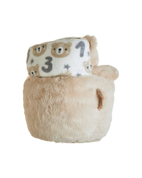 Plush teddy bear, blanket 90x75cm, basket Tender Comforts