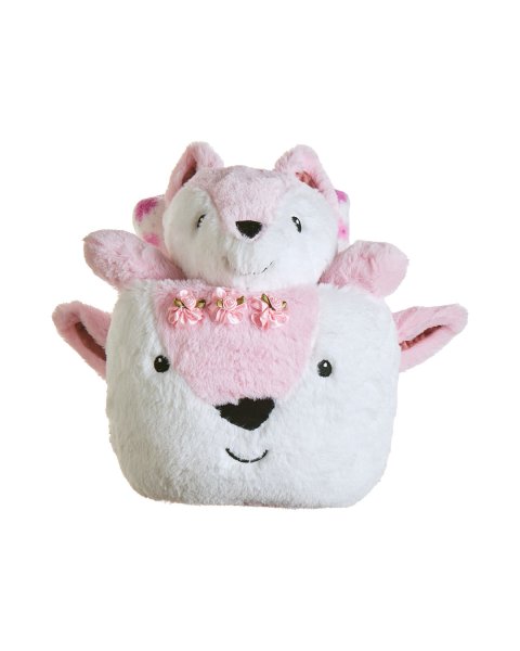 Plush fox, blanket 90x75cm, basket Tender Comforts