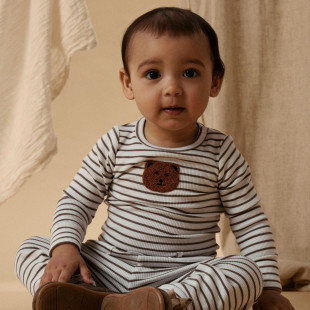 Babygrow Lil'Atelier rib with embroidery (1-18 months)