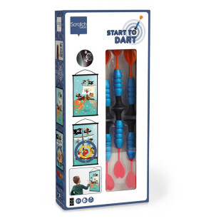 2-Sided Magnetic Scratch Target with 6 Darts-Pirates (5+ years)