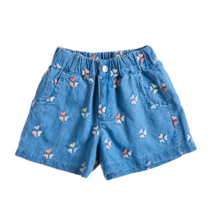 Denim shorts with embroidery (12 months-5 years)