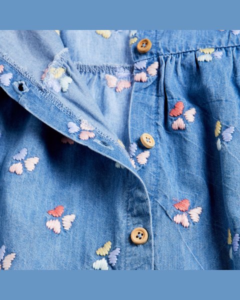 Denim dress with embroidery (12 months-5 years)
