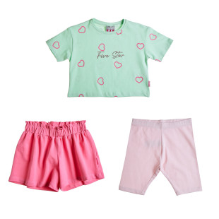 Set 3pcs top, shorts and leggings Five Star  (12 μηνών-5 years)