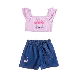 Σετ Moovers crop top και τζιν σορτς (12 μηνών-5 ετών)