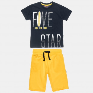 Σετ Five Star μπλούζα με τύπωμα και βερμούδα (6-16 ετών)