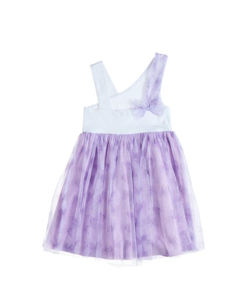 Dress with print and tulle bottom (6-14 years)