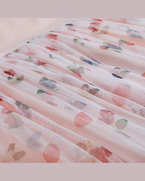 Dress with print and tulle bottom (6-14 years)