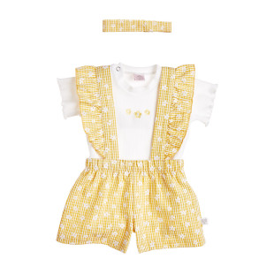 Overall with ruffles and rib top (1-18 months)