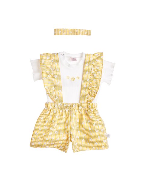 Overall with ruffles and rib top (1-18 months)