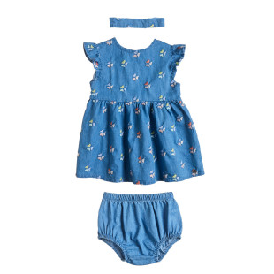 Dress with embroidery, slip and headband (3 months-2 years)