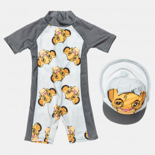 Μαγιό Disney Lion King Simba αντιηλιακό UPF 50+ με καπέλο (3-18 μηνών)