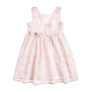 Dress with bow and floral pattern (12 months-5 years)
