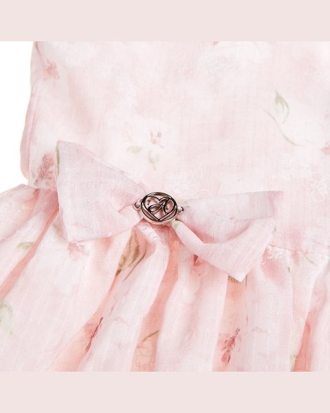 Dress with bow and floral pattern (12 months-5 years)