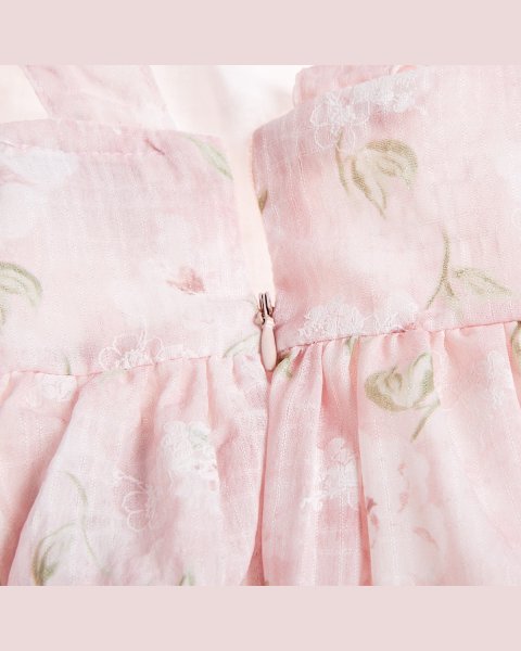 Dress with bow and floral pattern (12 months-5 years)