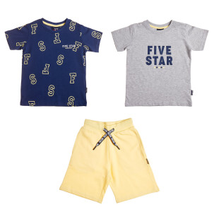 Σετ 3τμχ μπλούζα και βερμούδα Five Star (12 μηνών-5 ετών)