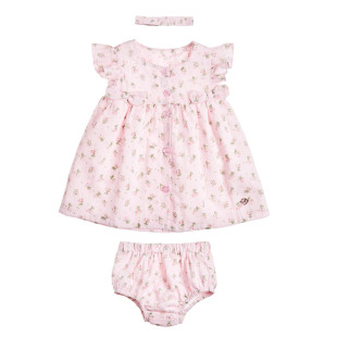 Floral dress with briefs and hairband (6 months-4 years)
