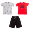 Set 3pcs t-shirt and shorts (6-14 years)