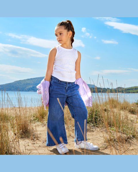 Παντελόνι τζιν wide leg (6-14 ετών)