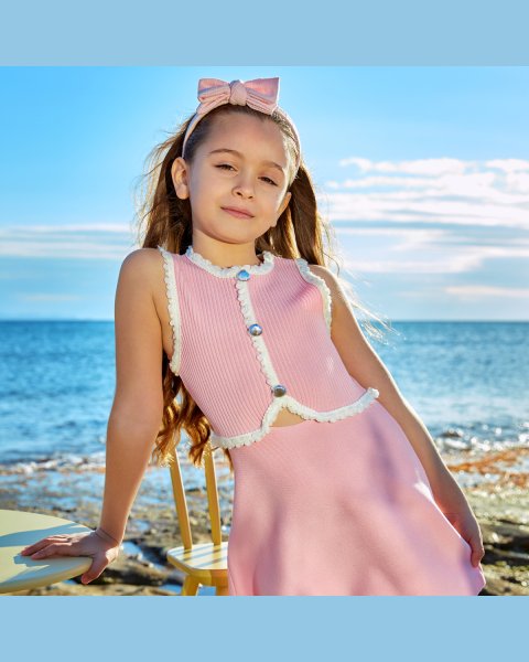 Dress with rib knit (6-14 years)