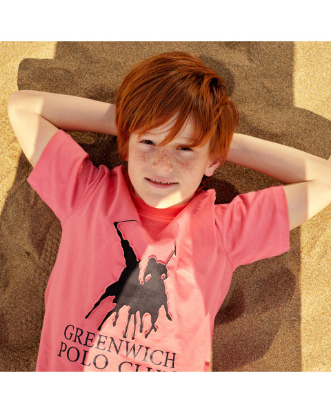 T-Shirt Greenwich Polo Club with embossed design (2-14 years)