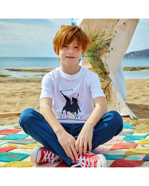 T-Shirt Greenwich Polo Club with embossed details (18 months-16 years)
