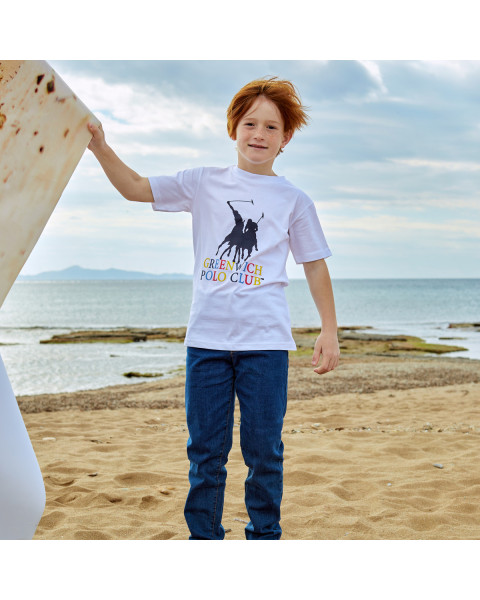 T-Shirt Greenwich Polo Club with embossed details (18 months-16 years)