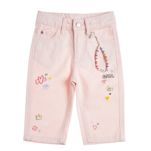 Denim pants with prints and bracelet (12 months-5 years)