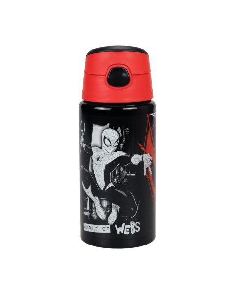 Water bottle aluminum with straw Spiderman 500ml