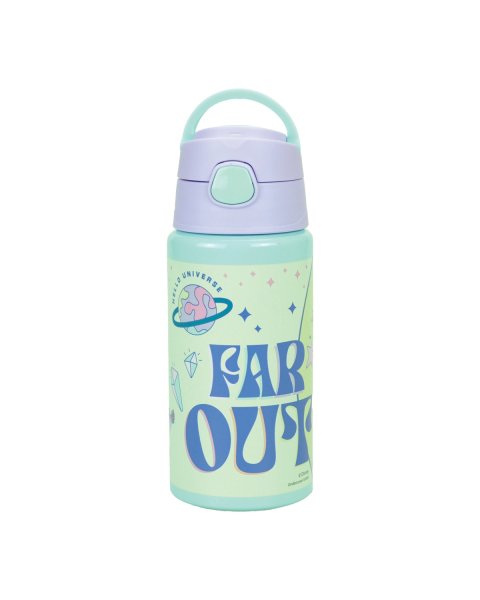 Water bottle aluminum with straw Stitch 500ml