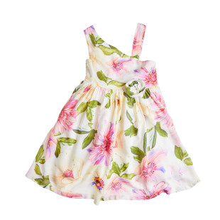 Viscose dress with floral pattern (12 months-5 years)