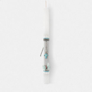 Easter Candle with blue cross
