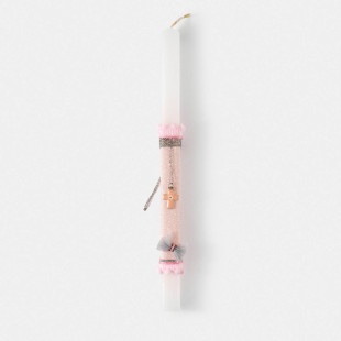 Easter Candle with pink cross