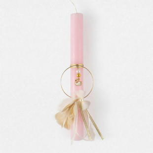 Λαμπάδα Πασχαλινή με φτερά και πέρλες