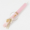 Easter Candle with pearls and feathers