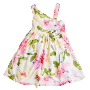 Viscose dress with floral pattern (12 months-5 years)
