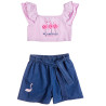Set Moovers crop top with denim shorts (12 months-5 years)