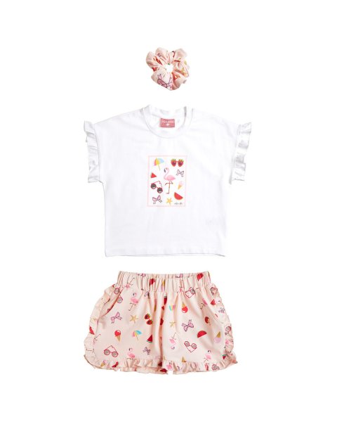 Set with print and scrunchie (12 months-5 years)