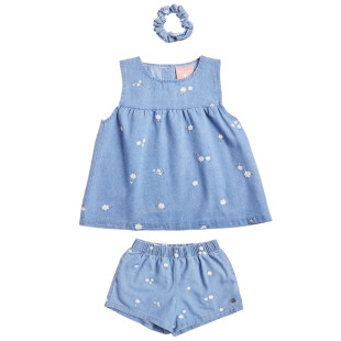 Σετ τζιν με scrunchie (18 μηνών-5 ετών)