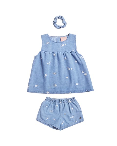 Denim set with scrunchie (18 months-5 years)