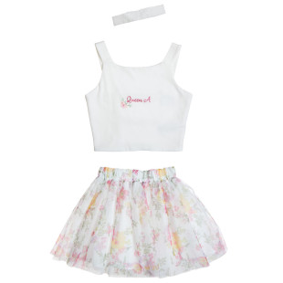 Σετ crop top με τούλινη φούστα (18 μηνών-5 ετών)