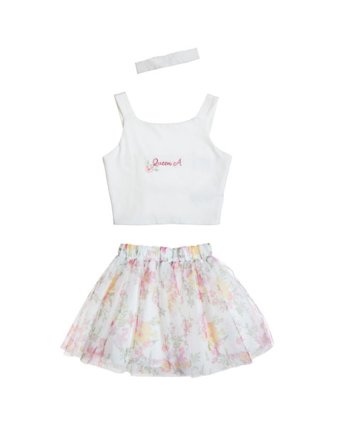Σετ crop top με τούλινη φούστα (18 μηνών-5 ετών)