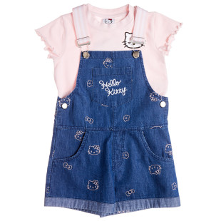 Denim overall Hello Kitty with top (12 months-8 years)