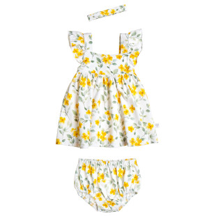 Dress with floral pattern and slip (6 months-4 years)